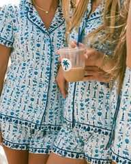 Pink Palm Pajamas in Cape Cod